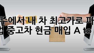 공주에서 내 차💰 최고가로 파는 법? 중고차 현금 매입 A to Z 🚗